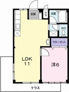 リベラ錦ヶ丘【1階】の間取り