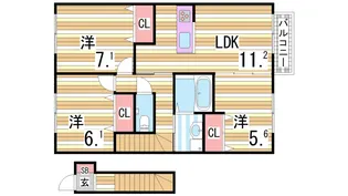 モダンコート垂水【2階】の間取り
