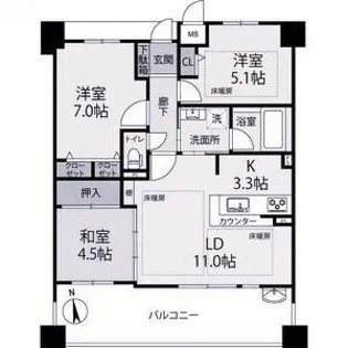 アルファステイツ明石駅前【10階】の間取り