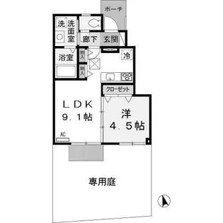 ラフィーネ林Ⅲ【1階】の間取り