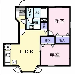フラット有瀬【1階】の間取り