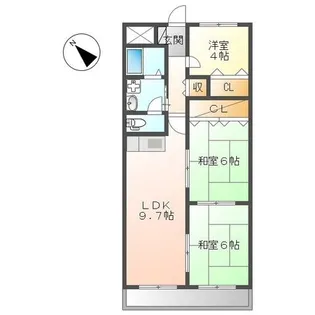 岸田ハイツ【1階】の間取り