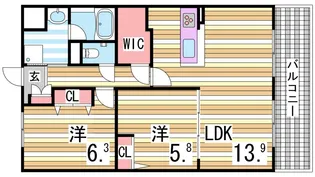リュクス西明石【2階】の間取り