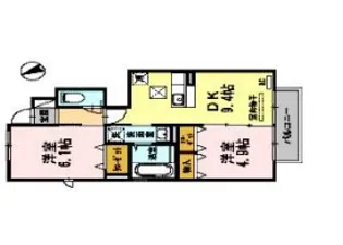 エルミタージュ【1階】の間取り