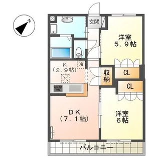 ファミールハイム【1階】の間取り