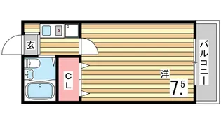 パームスハイツ【1階】の間取り