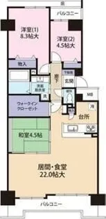 ファミールハイツ明石参番館【11階】の間取り