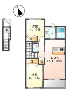 エクラメゾン【2階】の間取り