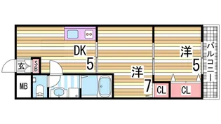 アーバンリバブル【5階】の間取り