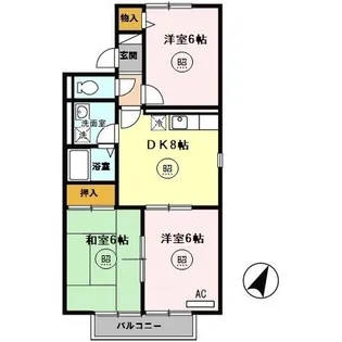 プリシェール西明石 B【1階】の間取り