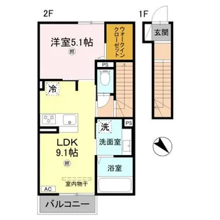 グランクレール西二見【2階】の間取り