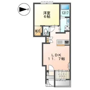 ハルカス ウエスト【1階】の間取り