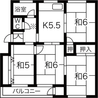 神陵台東住宅54号棟【5階】の間取り