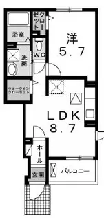 シャン・ド・プレールB【1階】の間取り