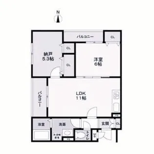フォレストクリエオーレ大蔵海岸【3階】の間取り