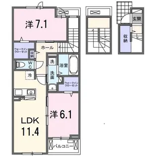 サンティエNAGAI【3階】の間取り