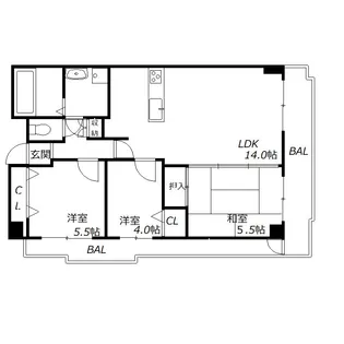 コモンパレス清水が丘【2階】の間取り