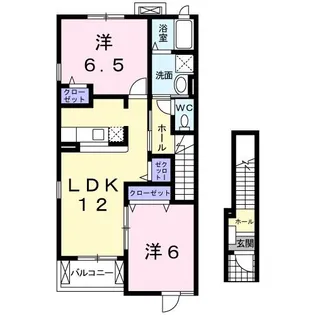 サン・フェルメール壱番館【2階】の間取り