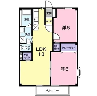 カームハイツ住吉【2階】の間取り