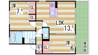 クレールコート【1階】の間取り