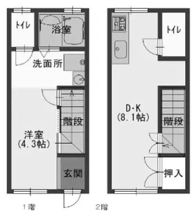 ジョイハイツ妙法寺【1階】の間取り