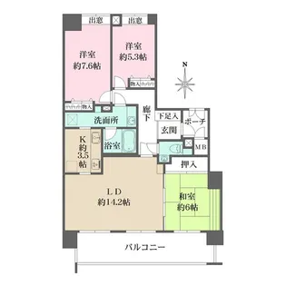 藤和須磨離宮ホームズ【7階】の間取り