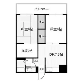 第三岩井ハイツ【5階】の間取り