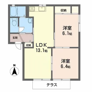スカイヴィレッジF棟【1階】の間取り