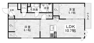 エムライズ材木町【2階】の間取り