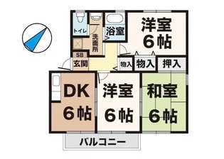 ウッディ枝吉【1階】の間取り