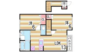 ハイツフローラ南【2階】の間取り