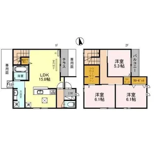 リッシュ・アヴニール A棟【2階】の間取り