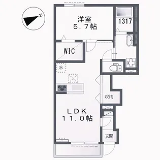 エイトポレール八木【1階】の間取り