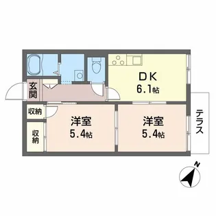 若木ハイツ【1階】の間取り