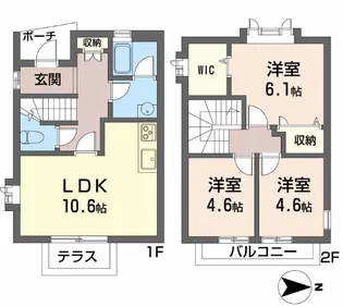 鷲尾ハイツB【2階】の間取り