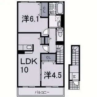 サンスーシー A棟【2階】の間取り