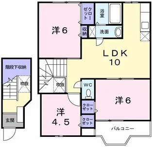 ヒューマンビレッジA【2階】の間取り
