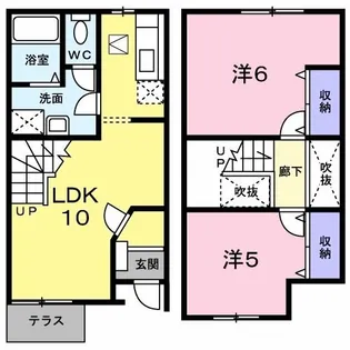 ヴェルナール谷八木【1階】の間取り