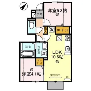 リコルド住吉【1階】の間取り