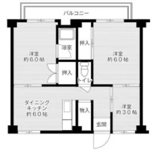 ビレッジハウス東二見6号棟【4階】の間取り