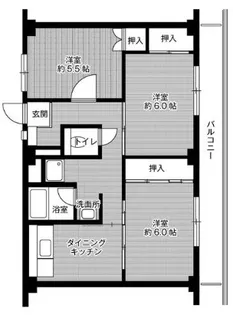 ビレッジハウス奥北野1号棟【1階】の間取り