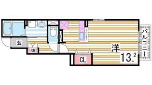 リヴェール喜【1階】の間取り