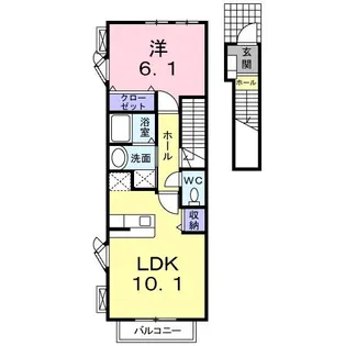 ハーベストスクエア壱・弐番館【2階】の間取り