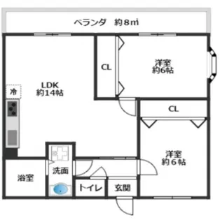 コーポ西明石5【4階】の間取り