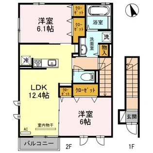 メルベーユ福里 A棟【2階】の間取り