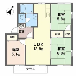 サニーパーク【1階】の間取り