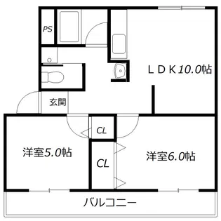 高津橋農住団地A棟【5階】の間取り