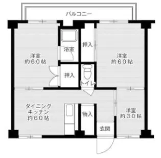ビレッジハウス東二見6号棟【4階】の間取り