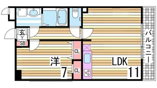 1LDKの間取り画像