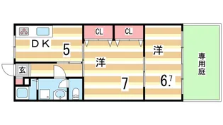 コーポ垂水【1階】の間取り